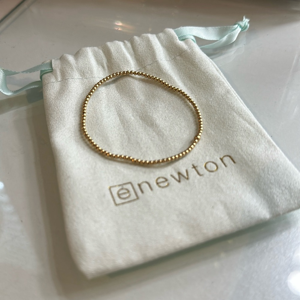 E Newton 2mm Gold Beaded Bracelet